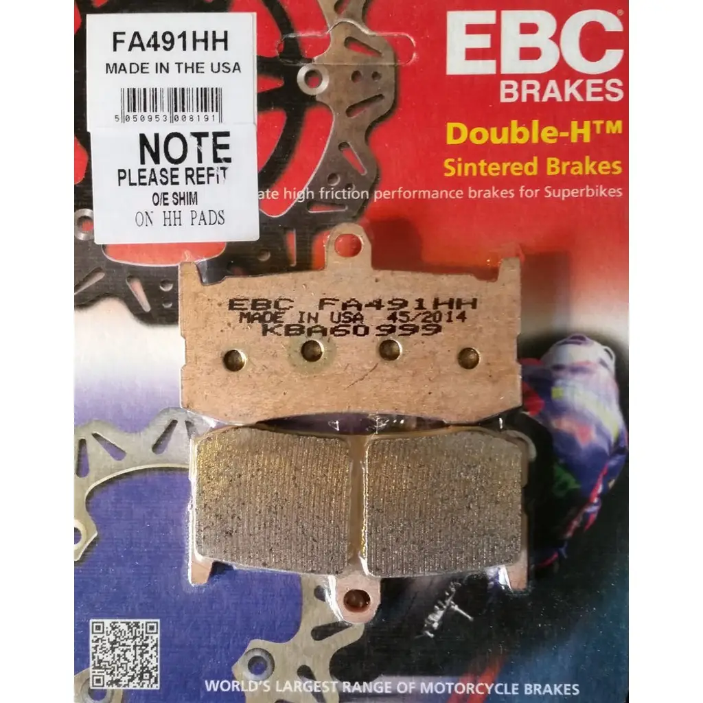 2009-2017 Triumph Daytona 675 Ön Fren Balatası Ebc Fa491Hh S 2009-2017 Triumph Daytona 675 Ön Fren Balatası Ebc Fa491Hh S