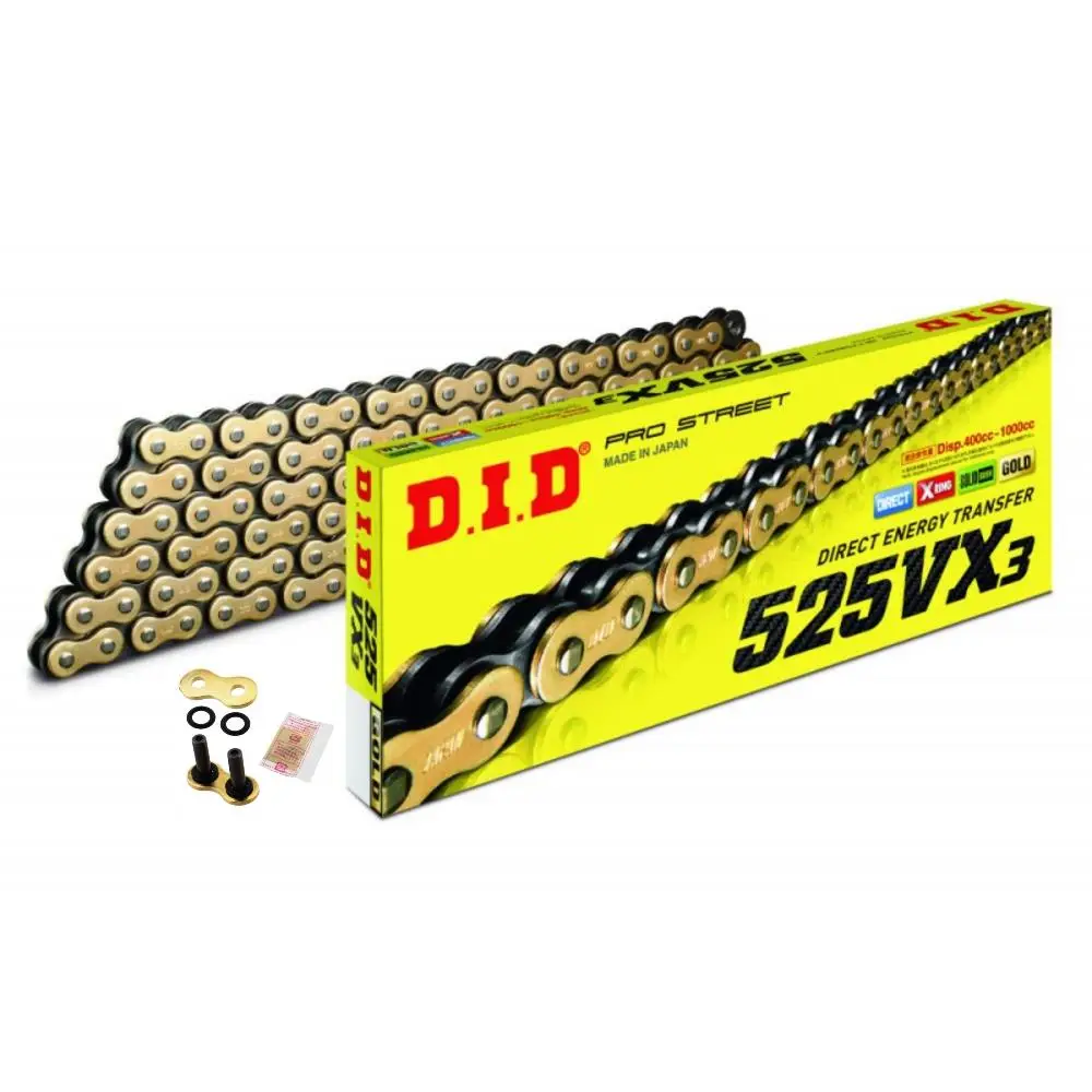 Did 525-104Vx3 2010-2013 Ducati 1100 EVO Uyumlu Zincir Vx3 Xring Gold (Sarı) Renk Did 525-104Vx3 2010-2013 Ducati 1100 EVO Uyumlu Zincir Vx3 Xring Gold (Sarı) Renk