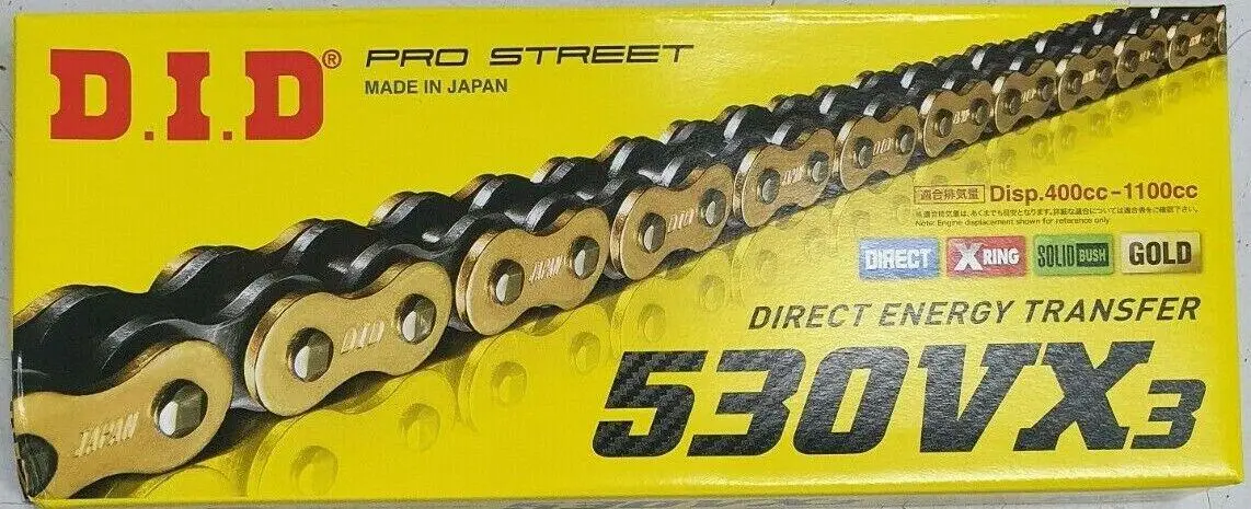 Did 530-112Vx3 2002-2005 Kawasaki ZZR 1200 Uyumlu Zincir Vx3 Xring Gold (Sarı) Renk Did 530-112Vx3 2002-2005 Kawasaki ZZR 1200 Uyumlu Zincir Vx3 Xring Gold (Sarı) Renk
