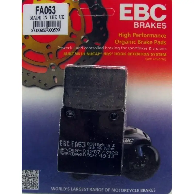 Ebc Fa063 1997-2003 Suzuki GSX-R 600 Srad Uyumlu Arka Fren Balatası Organik Balata Ebc Fa063 1997-2003 Suzuki GSX-R 600 Srad Uyumlu Arka Fren Balatası Organik Balata