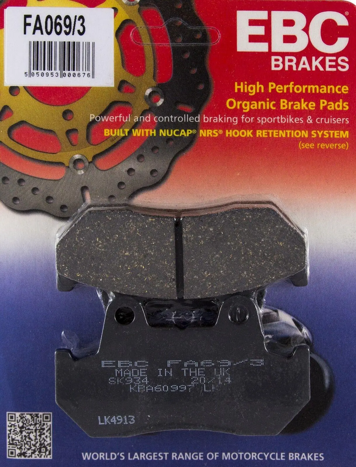 Ebc Fa069-3 1990-2000 Honda Goldwing GL 1500 SE Uyumlu Arka Fren Balatası Organik Balata Ebc Fa069-3 1990-2000 Honda Goldwing GL 1500 SE Uyumlu Arka Fren Balatası Organik Balata