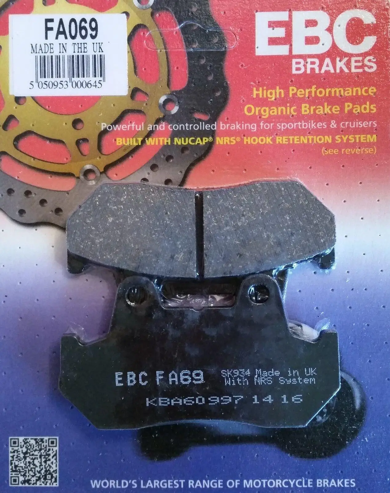 Ebc Fa069 1987-1990 Honda XL 600 Transalp Uyumlu Ön Fren Balatası Organik Balata Ebc Fa069 1987-1990 Honda XL 600 Transalp Uyumlu Ön Fren Balatası Organik Balata