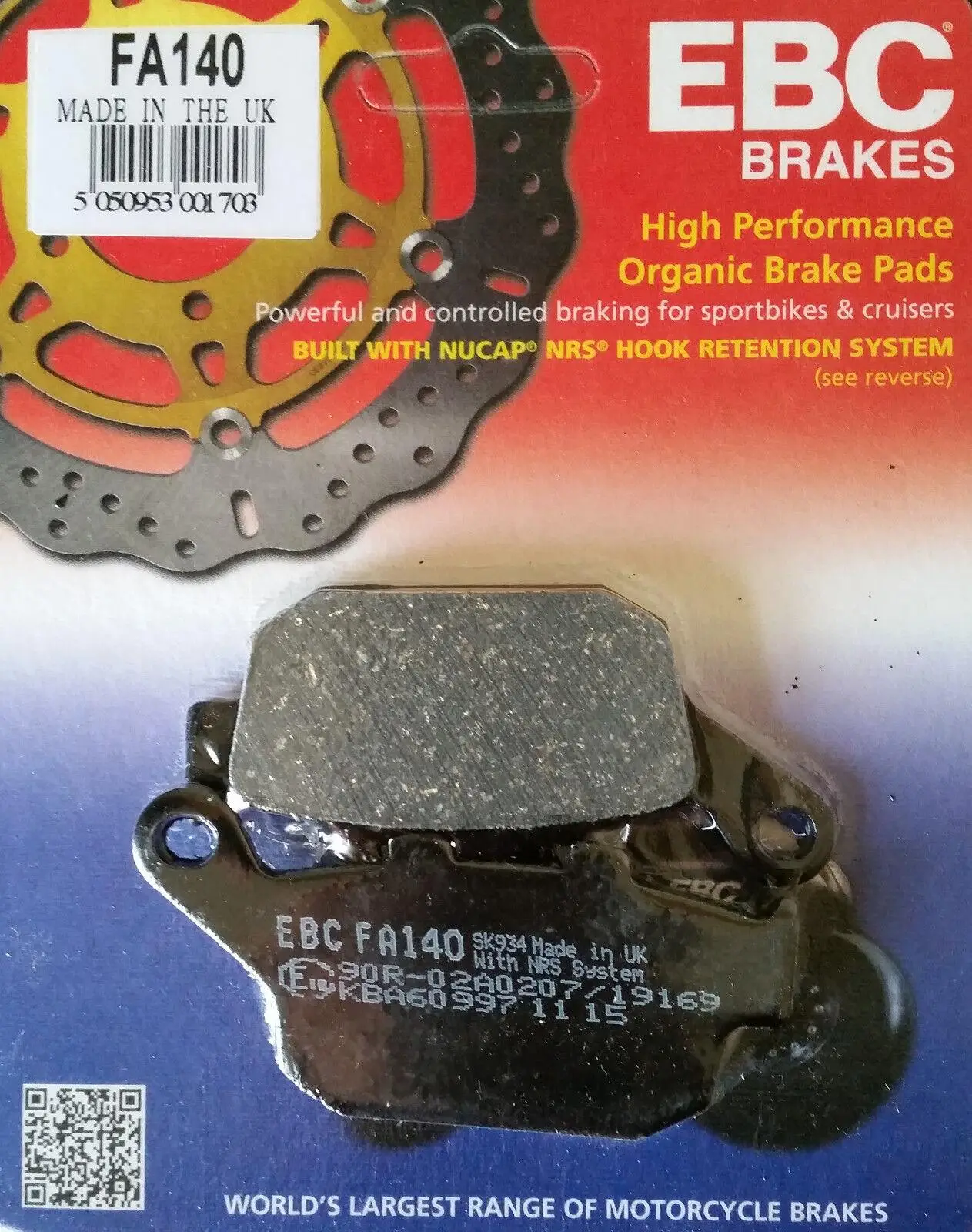 Ebc Fa140 1990-2003 Honda XRV 750 Africa Twin Uyumlu Arka Fren Balatası (Abs siz) Organik Balata Ebc Fa140 1990-2003 Honda XRV 750 Africa Twin Uyumlu Arka Fren Balatası (Abs siz) Organik Balata