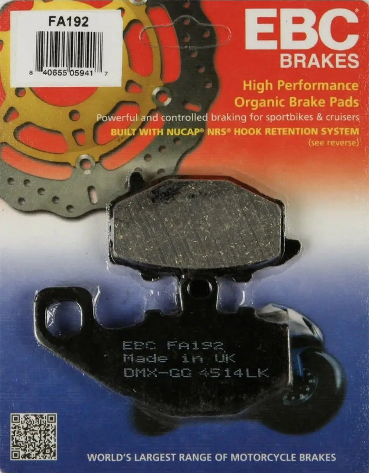 Ebc Fa192 1994-2004 Kawasaki ZX-9 R Uyumlu Arka Fren Balatası Organik Balata Ebc Fa192 1994-2004 Kawasaki ZX-9 R Uyumlu Arka Fren Balatası Organik Balata