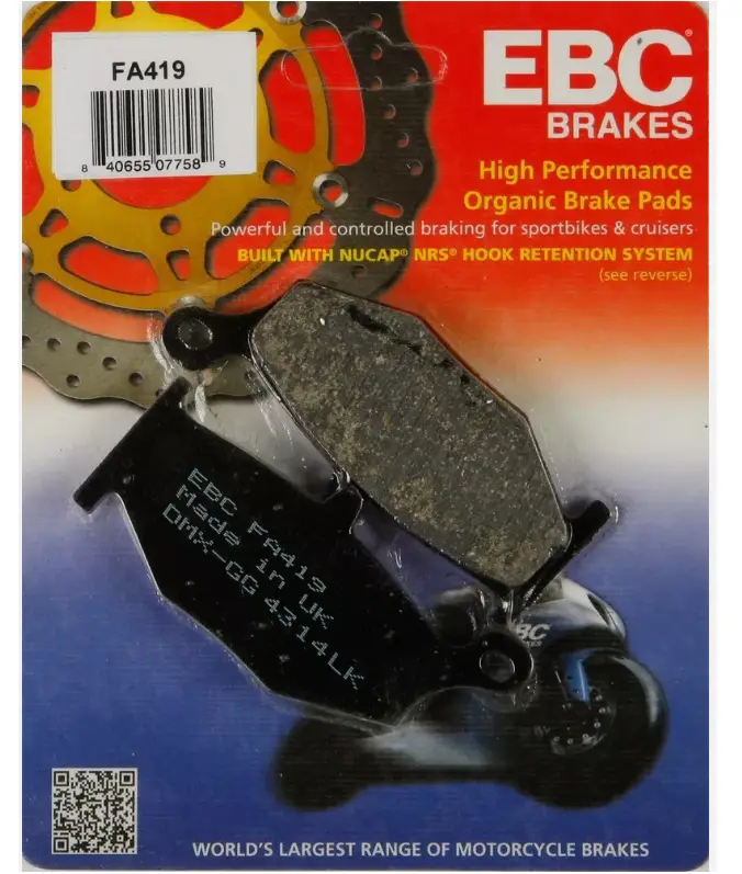 Ebc Fa419 2006-2010 Suzuki GSX-R 600 Srad Uyumlu Arka Fren Balatası Organik Balata Ebc Fa419 2006-2010 Suzuki GSX-R 600 Srad Uyumlu Arka Fren Balatası Organik Balata