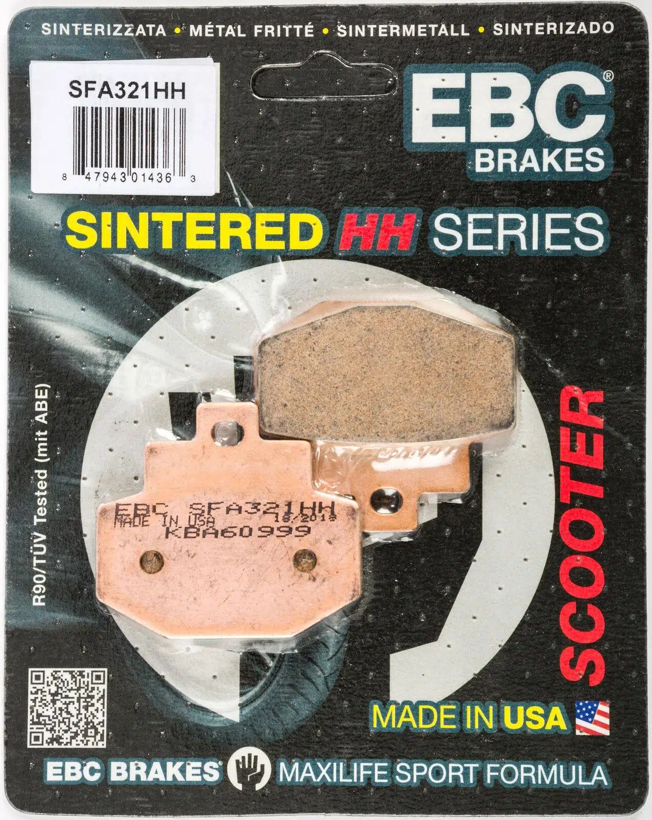 Ebc Sfa321hh 2013-2025 Vespa GTS 125 Uyumlu Arka Fren Balatası Sinterli Balata