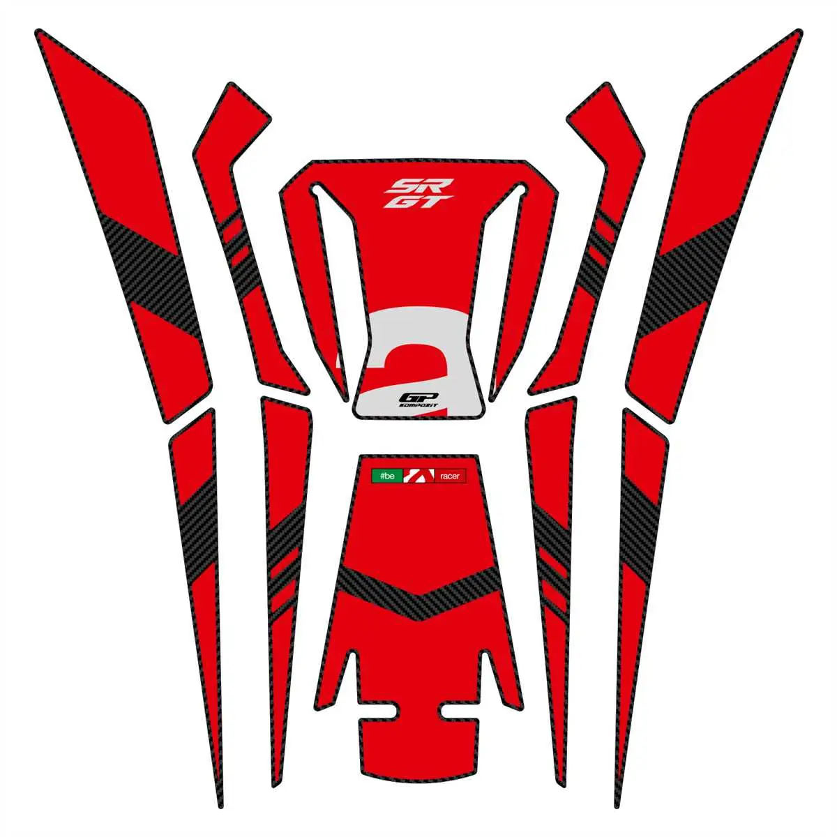 GP Kompozit Aprilia SR GT 125 / 200 2022-2023 Uyumlu Tank Pad Kırmızı GP Kompozit Aprilia SR GT 125 / 200 2022-2023 Uyumlu Tank Pad Kırmızı