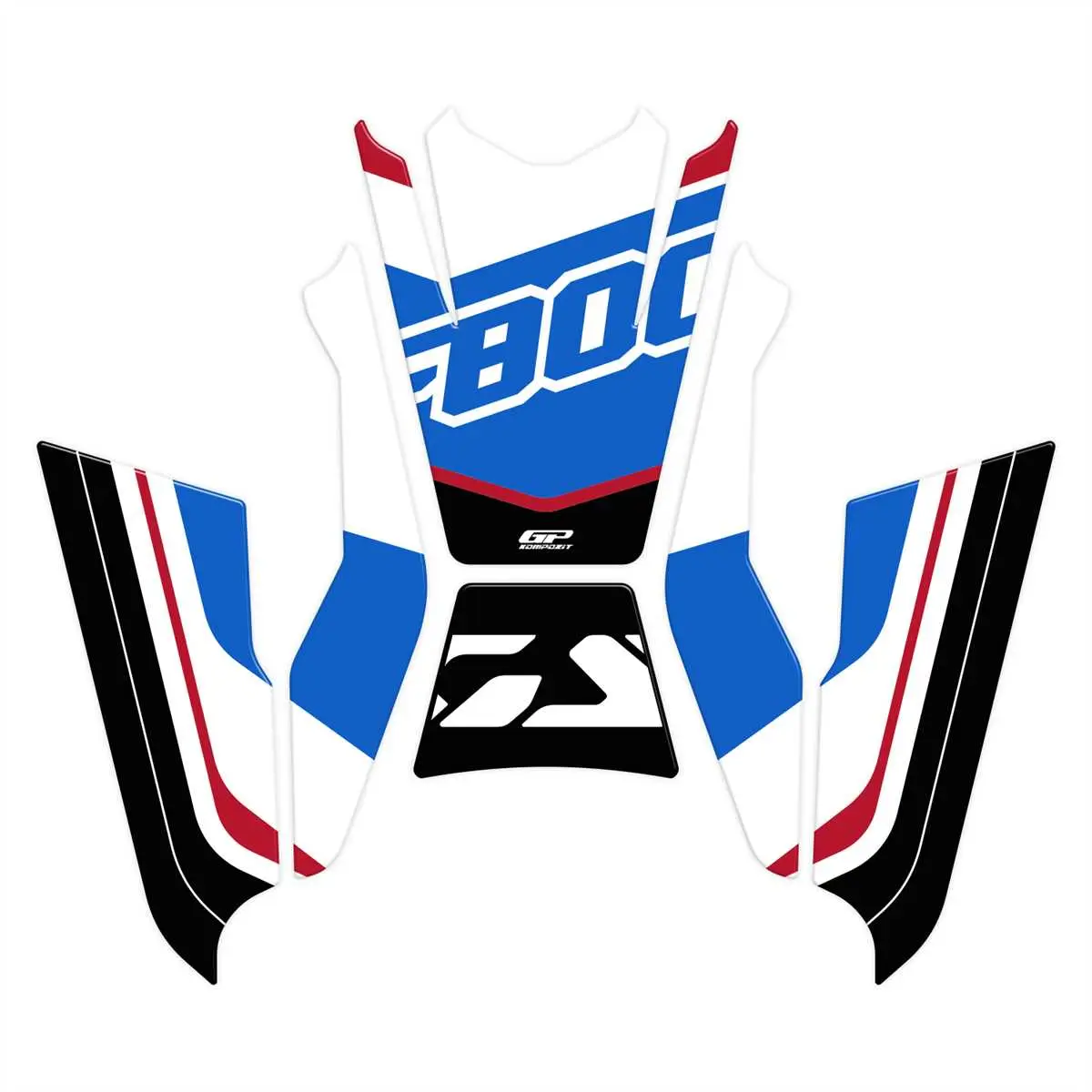GP Kompozit BMW F 800 GS 2024 Uyumlu Tank Pad Seti Mavi-Kırmızı