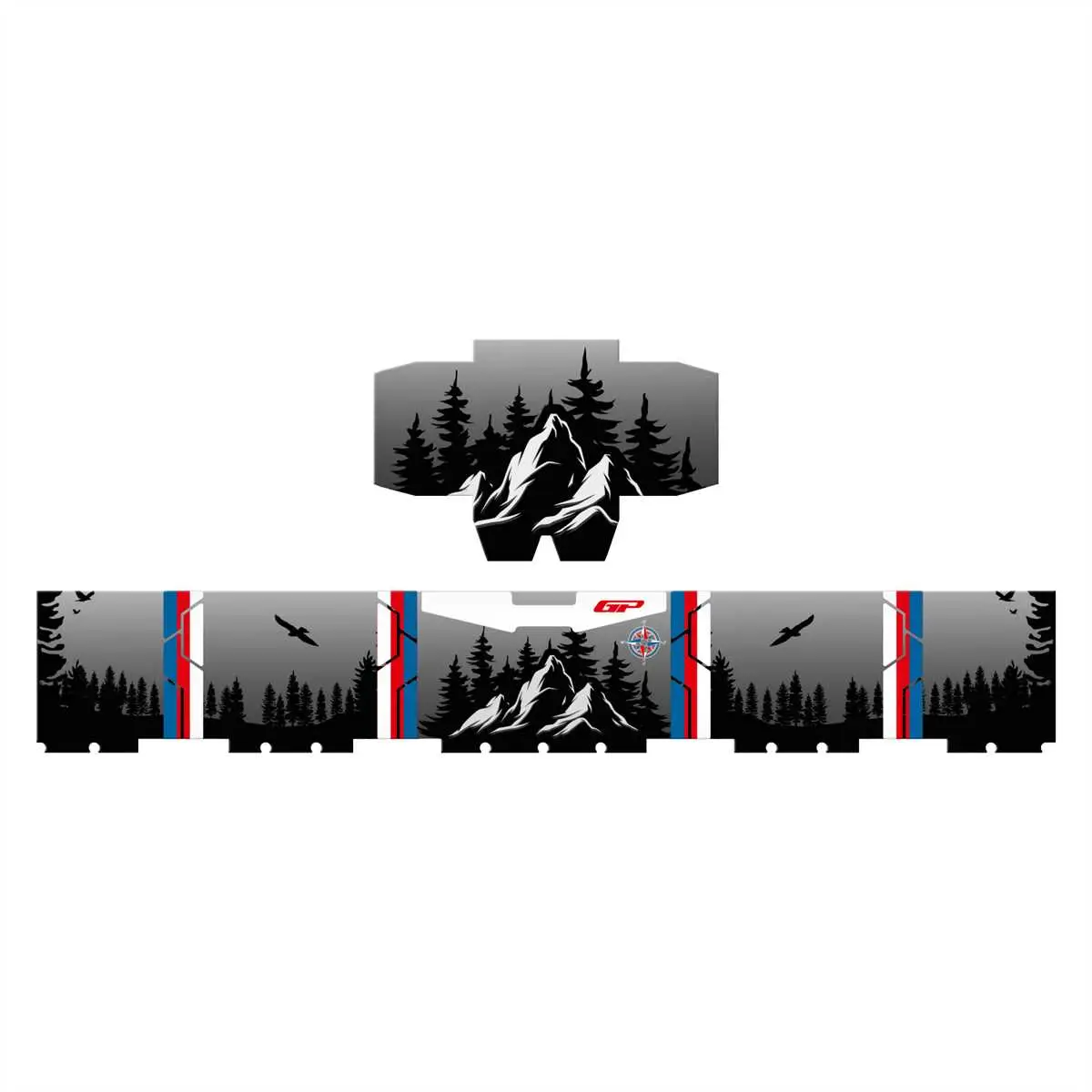 GP Kompozit DSN06 37 lt Alüminyum Motosiklet Çanta Uyumlu Sticker