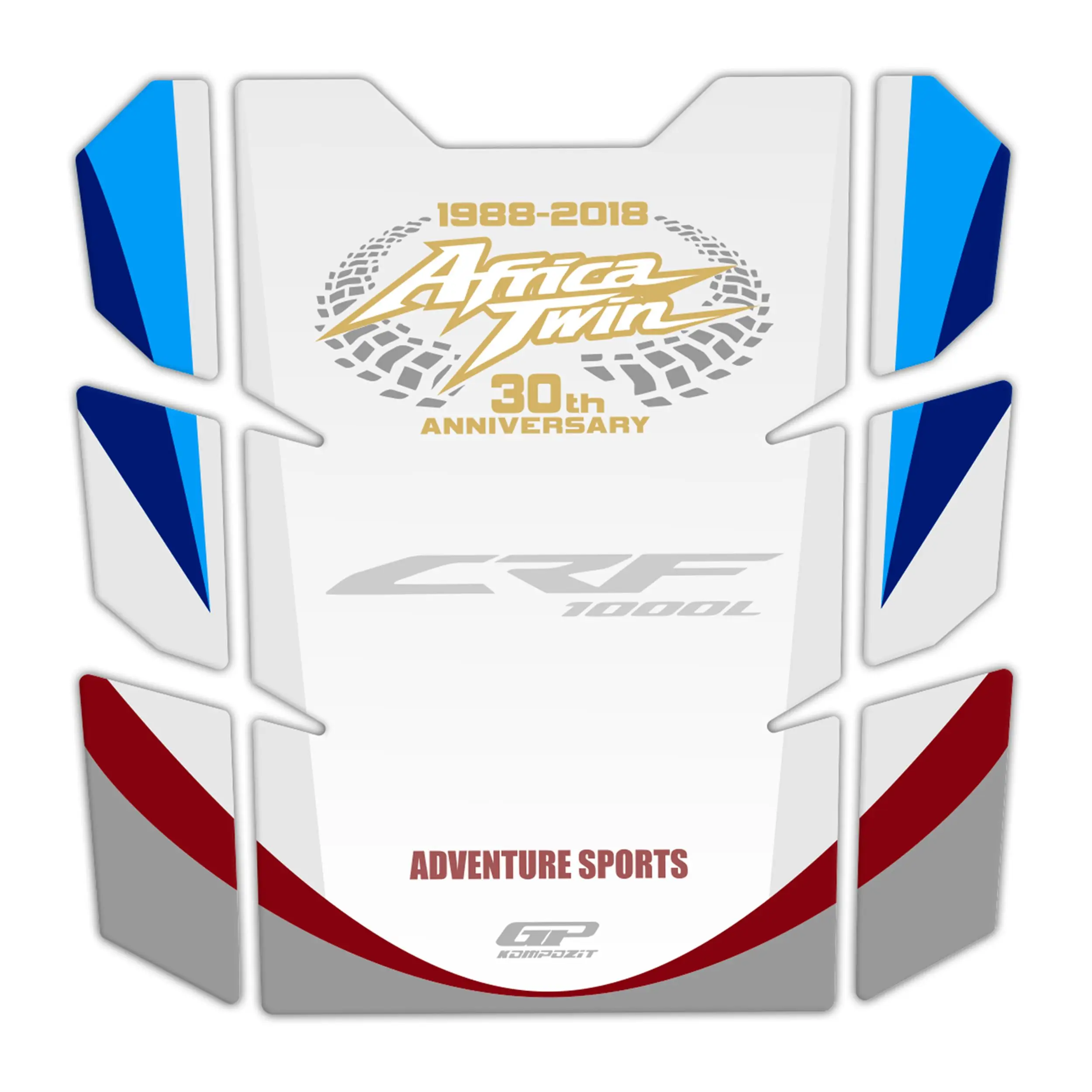 GP Kompozit Honda Africa Twin CRF1000L 2018-2019 Uyumlu Tank Pad Seti Tricolor GP Kompozit Honda Africa Twin CRF1000L 2018-2019 Uyumlu Tank Pad Seti Tricolor