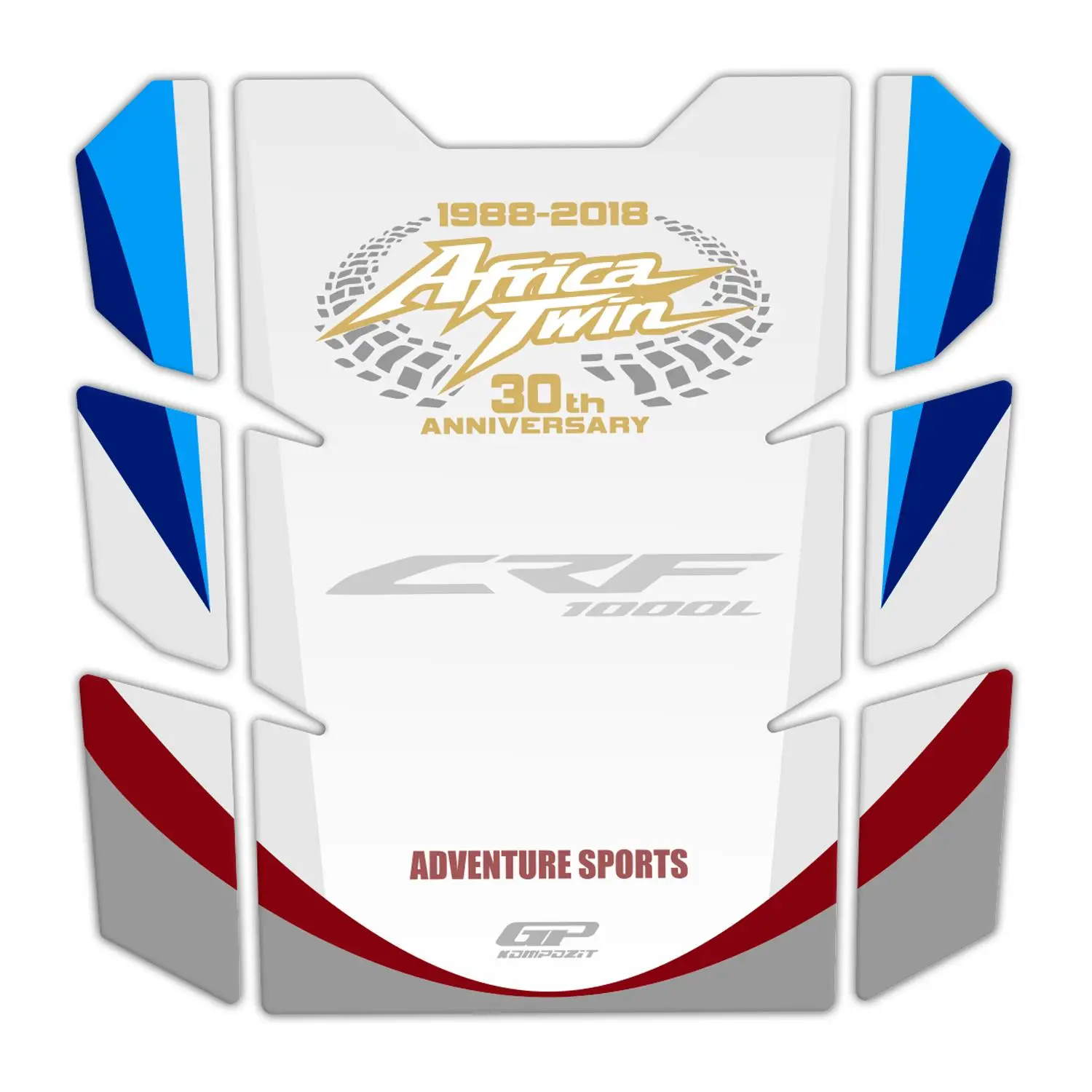 GP Kompozit Honda Africa Twin CRF1000L 2018-2019 Uyumlu Tank Pad Seti Tricolor GP Kompozit Honda Africa Twin CRF1000L 2018-2019 Uyumlu Tank Pad Seti Tricolor