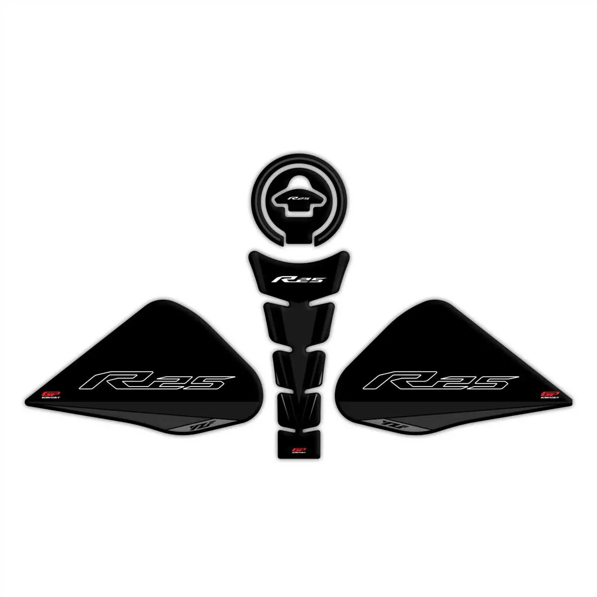 GP Kompozit Yamaha R25 2015-2018 Uyumlu Tank Pad Seti Siyah GP Kompozit Yamaha R25 2015-2018 Uyumlu Tank Pad Seti Siyah