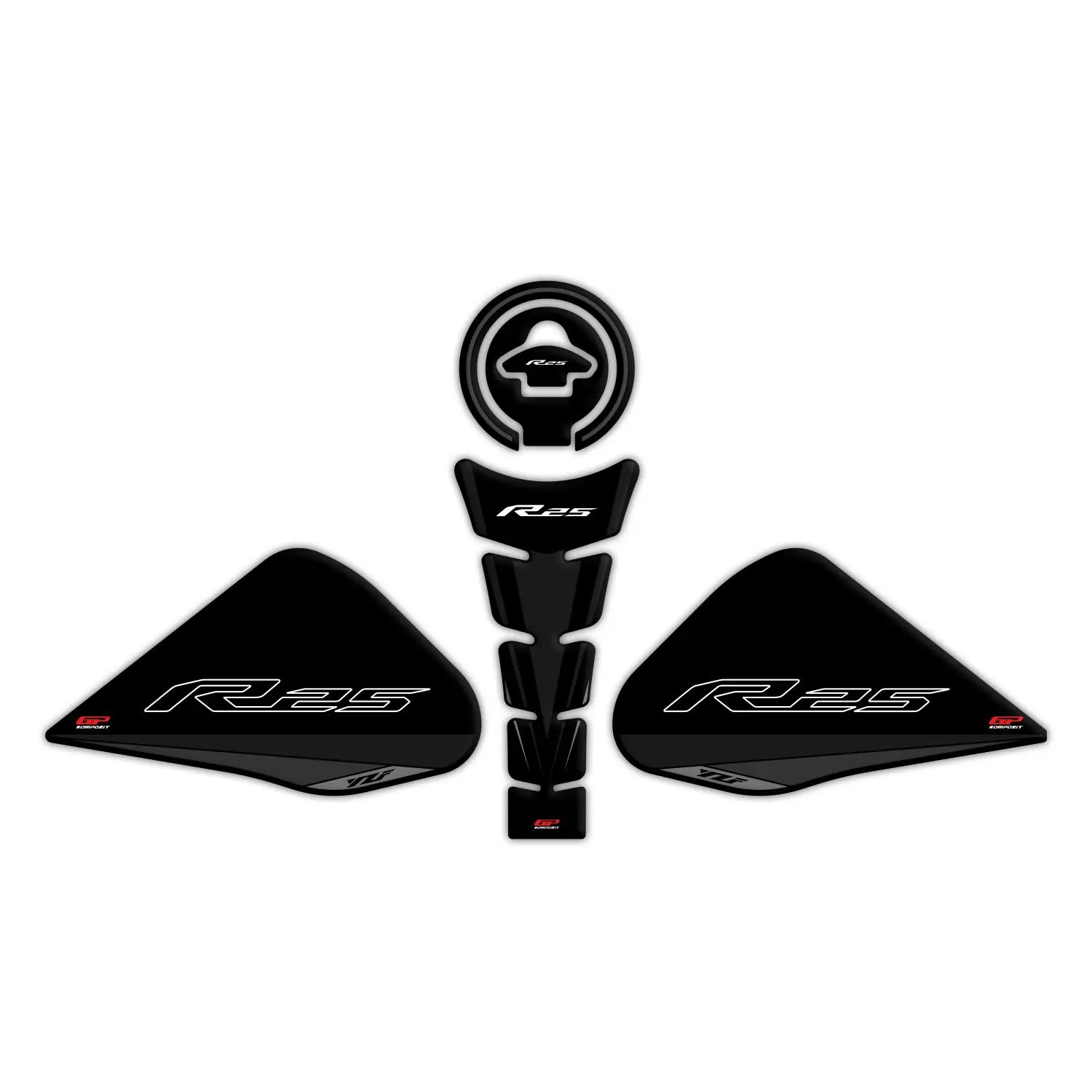 GP Kompozit Yamaha R25 2015-2018 Uyumlu Tank Pad Seti Siyah GP Kompozit Yamaha R25 2015-2018 Uyumlu Tank Pad Seti Siyah