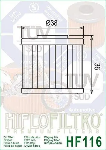 Hiflo Hf116 2004-2023 Honda CRF 450 R Uyumlu Yağ Filtresi Hiflo Hf116 2004-2023 Honda CRF 450 R Uyumlu Yağ Filtresi
