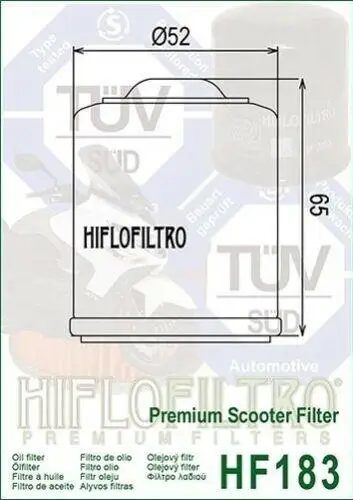 Hiflo Hf183 2009-2011 Piaggio Beverly 300 Tourer i.e. Uyumlu Yağ Filtresi Hiflo Hf183 2009-2011 Piaggio Beverly 300 Tourer i.e. Uyumlu Yağ Filtresi