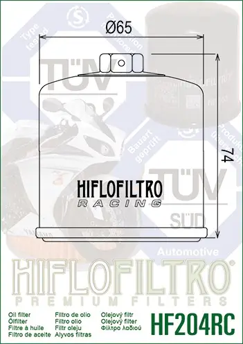 Hiflo Hf204RC 2019-2023 Honda CBR 650 R Uyumlu Anahtar Başlıklı Yağ Filtresi Hiflo Hf204RC 2019-2023 Honda CBR 650 R Uyumlu Anahtar Başlıklı Yağ Filtresi