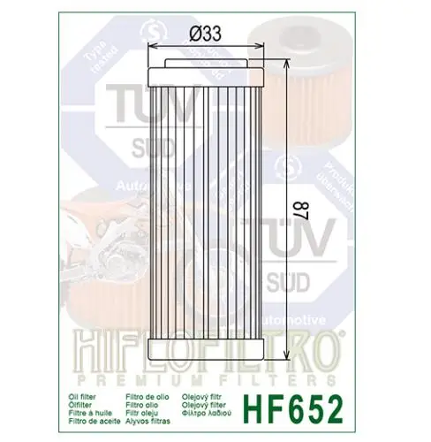 Hiflo Hf652 2013-2023 KTM 250 EXC-F Six Days Uyumlu Yağ Filtresi Hiflo Hf652 2013-2023 KTM 250 EXC-F Six Days Uyumlu Yağ Filtresi
