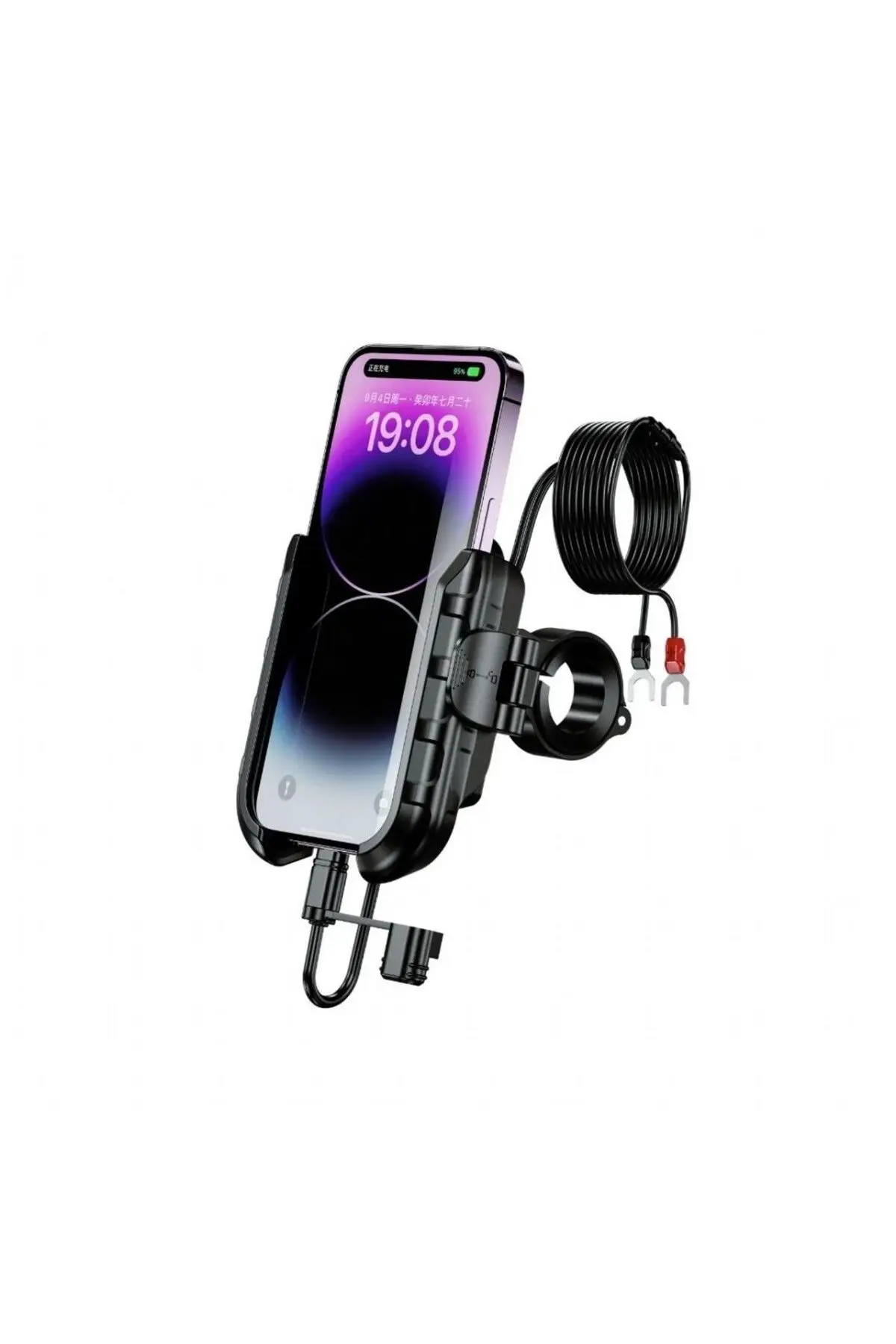 Nukrotech Mr Plus Motosiklet Telefon Tutucu Usb-c Şarjlı (GİDON VE AYNA BAĞLANTI APARATLI) Nukrotech Mr Plus Motosiklet Telefon Tutucu Usb-c Şarjlı (GİDON VE AYNA BAĞLANTI APARATLI)