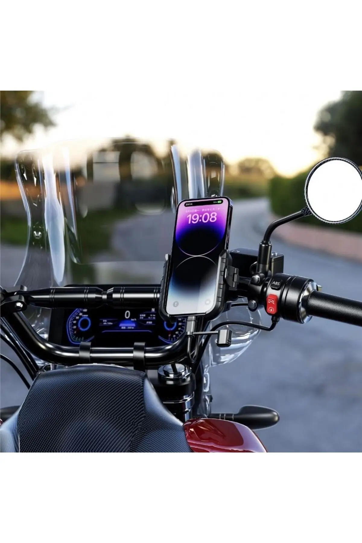 Nukrotech Mr Plus Motosiklet Telefon Tutucu Usb-c Şarjlı (GİDON VE AYNA BAĞLANTI APARATLI) Nukrotech Mr Plus Motosiklet Telefon Tutucu Usb-c Şarjlı (GİDON VE AYNA BAĞLANTI APARATLI)