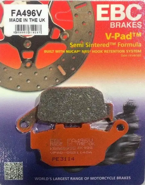 Suzuki Sv650A Arka Fren Balatası Ebc Fa496V Yarı Sinterli Balata Suzuki Sv650A Arka Fren Balatası Ebc Fa496V Yarı Sinterli Balata