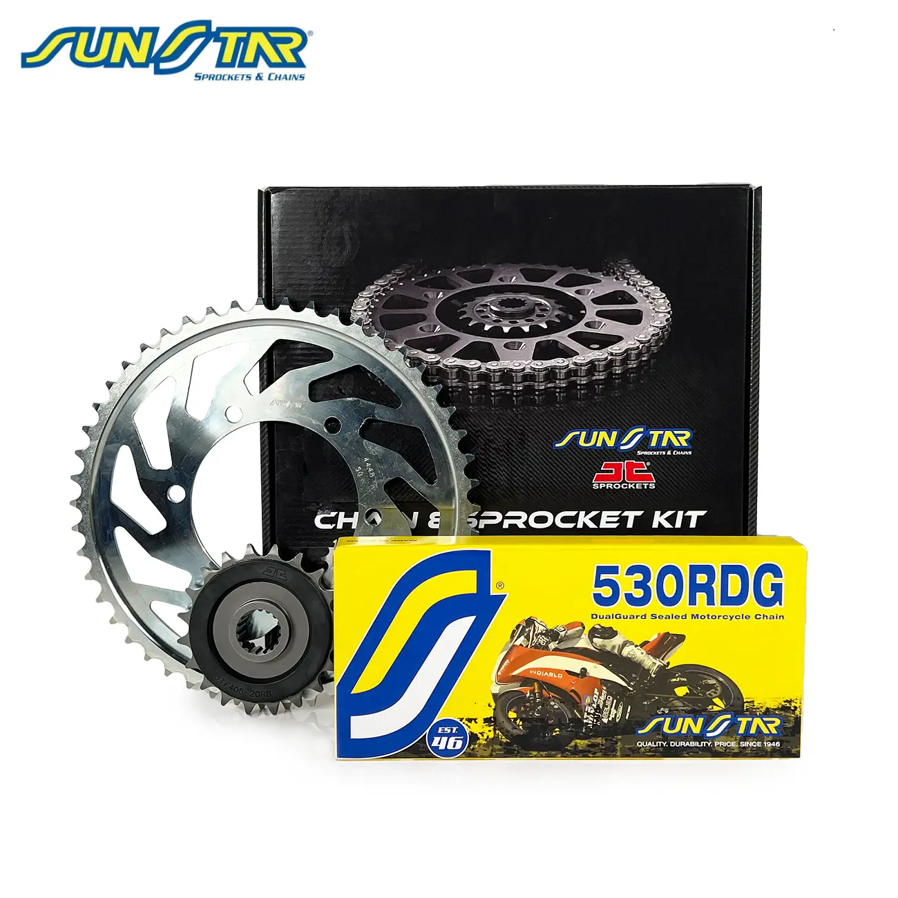 ZİNCİR DİŞLİ SETİ SUZUKI GSX FA (1250 cc) (2010-2016) / SUZUKI / GSX FA / 1250cc / ZİNCİR: SUNSTAR 530RDG (Çelik)-120 / ÖN DİŞLİ: JT (18T) / ARKA DİŞLİ: SUNSTAR (43T) / 2010-2011-2012-2013-2014-2015-2016 ZİNCİR DİŞLİ SETİ SUZUKI GSX FA (1250 cc) (2010-2016) / SUZUKI / GSX FA / 1250cc / ZİNCİR: SUNSTAR 530RDG (Çelik)-120 / ÖN DİŞLİ: JT (18T) / ARKA DİŞLİ: SUNSTAR (43T) / 2010-2011-2012-2013-2014-2015-2016