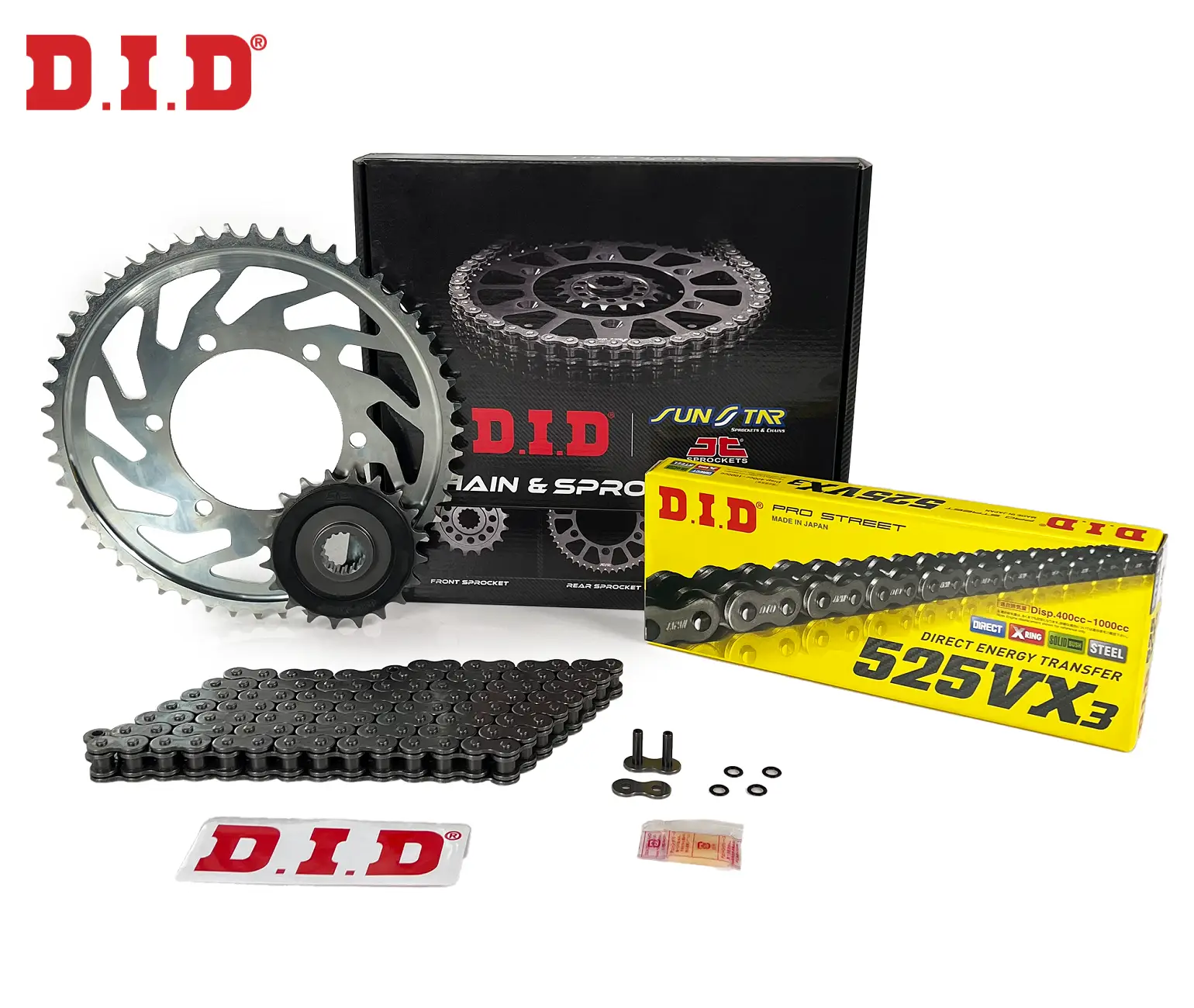 ZİNCİR DİŞLİ SETİ SUZUKI SV 650 (650 cc) (2007-2010) / SUZUKI / SV 650 / 650cc / ZİNCİR: DID-525VX3 (Çelik)-114 / ÖN DİŞLİ: JT (15T) / ARKA DİŞLİ: SUNSTAR (45T) / 2007-2008-2009-2010 ZİNCİR DİŞLİ SETİ SUZUKI SV 650 (650 cc) (2007-2010) / SUZUKI / SV 650 / 650cc / ZİNCİR: DID-525VX3 (Çelik)-114 / ÖN DİŞLİ: JT (15T) / ARKA DİŞLİ: SUNSTAR (45T) / 2007-2008-2009-2010
