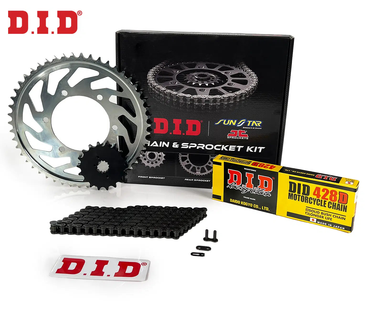 ZİNCİR DİŞLİ SETİ YAMAHA XT R (125 cc) (2005-2007) / YAMAHA / XT R / 125cc / ZİNCİR: DID-428D (Çelik)-128 / ÖN-ARKA DİŞLİ: SUNSTAR (14T-50T) / 2005-2006-2007-2008-2009-2010-2011
